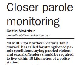 Read more about the article Swan Hill Guardian – Parole Reforms