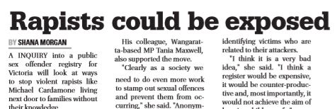 Read more about the article The Border Mail – Rapists could be exposed
