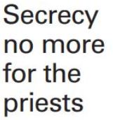 Read more about the article Border Mail – Secrecy no more for Priests
