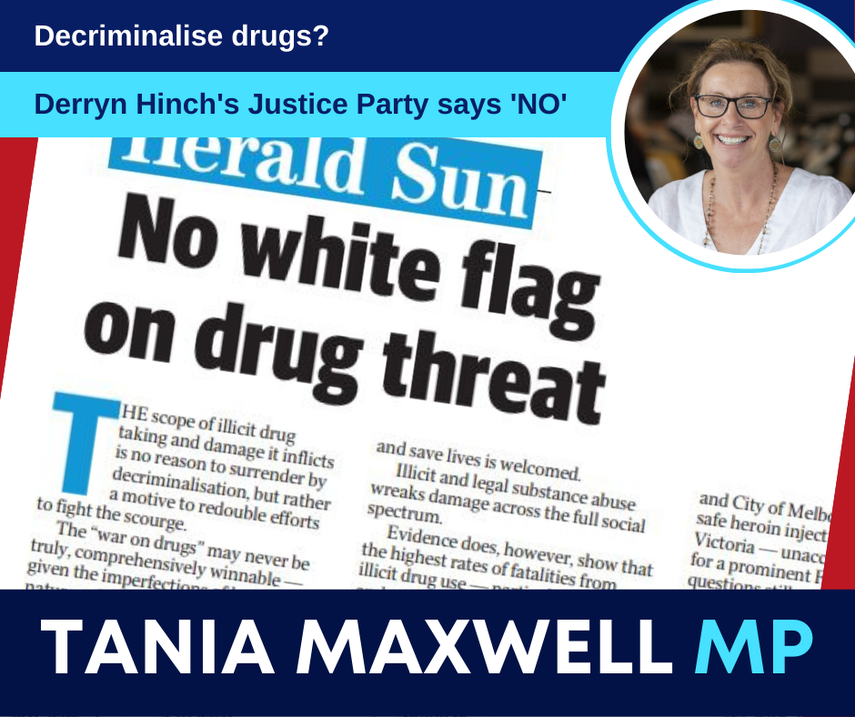 Read more about the article Derryn Hinch’s Justice Party opposes drug bill