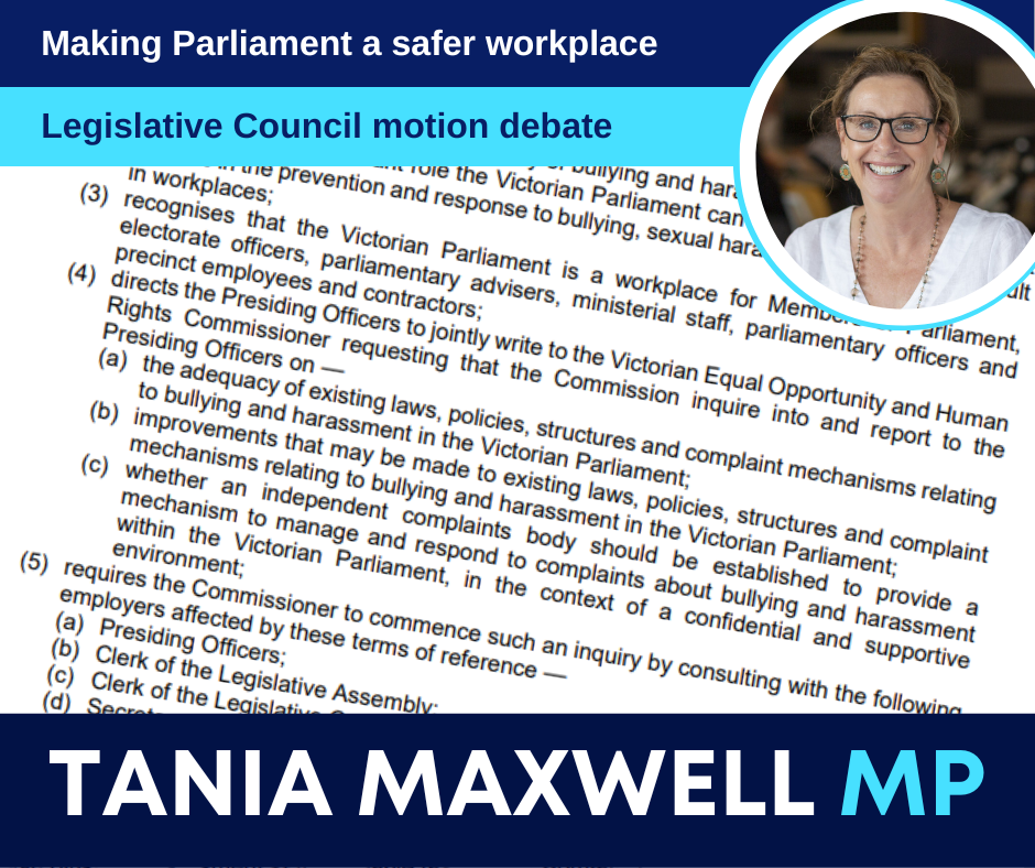 Read more about the article Making parliament a safe workplace